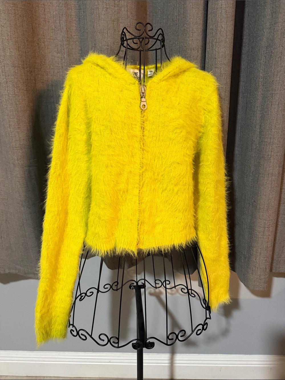 The Ragged Priest Fuzzy Hooded Sweater - Yellow